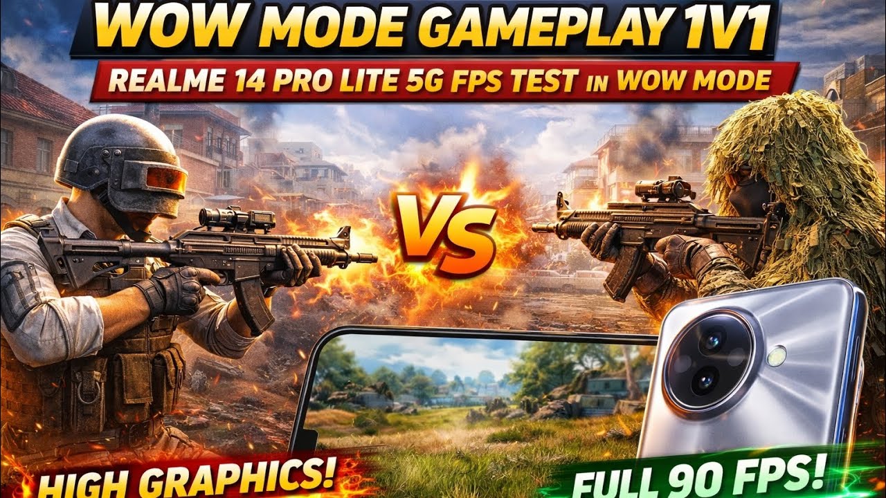 FPS TEST IN WOW MODE REALMI 14 PRO LIT E 5G 60 FPS✔️✔️ 