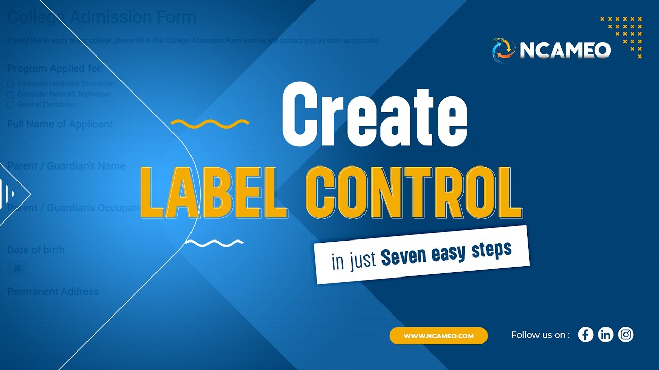 How to Create Label Control in Seven Easy Steps || NCAMEO Label Control
