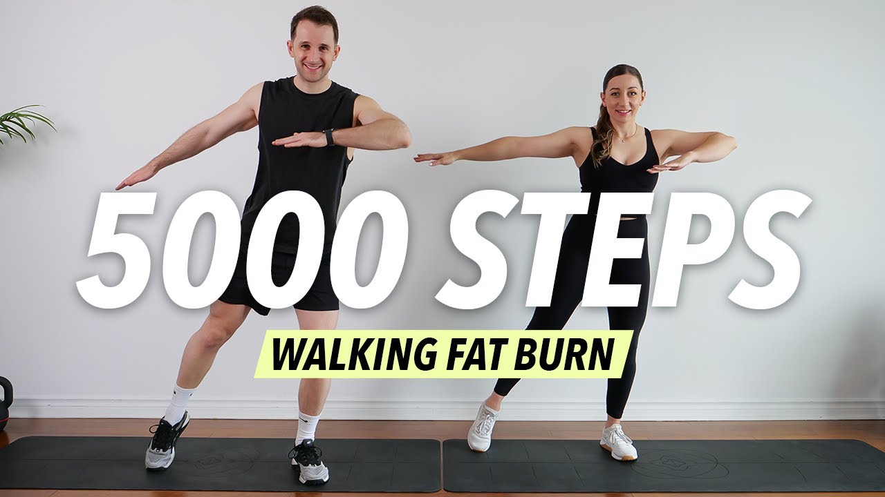 5000 Steps Walking HIIT – Intense Full Body FAT BURNING Workout (No Repeat, No Equipment)