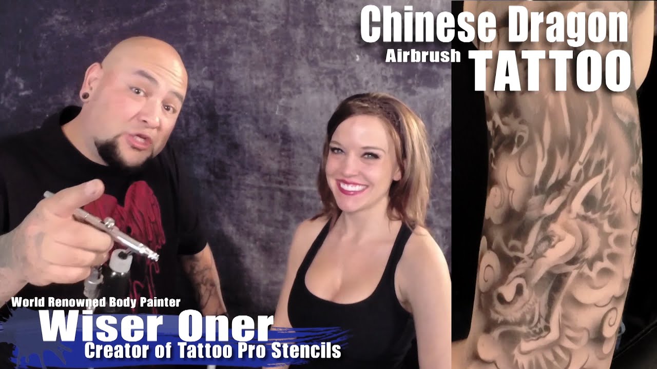 Tattoo Pro Stencils Tutorial: Chinese Dragon Airbrush Tattoo