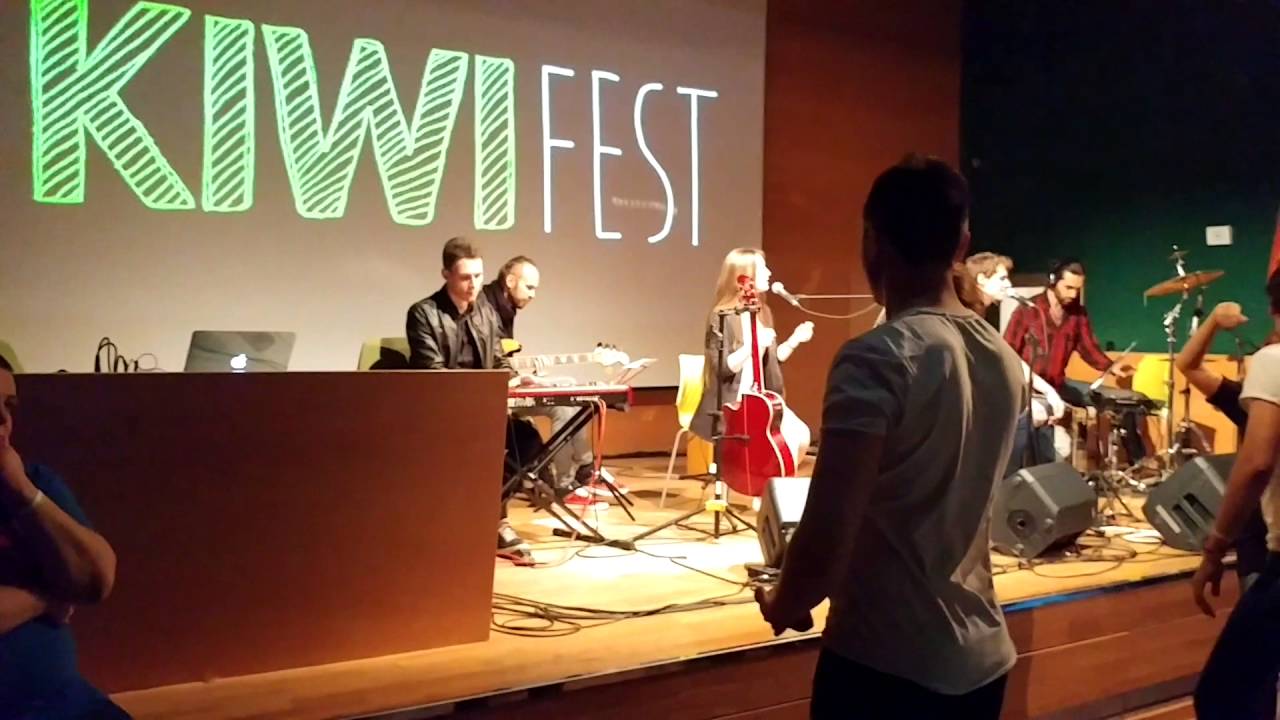 Late night social dancing at Kiwifest, Kiev Ukraine