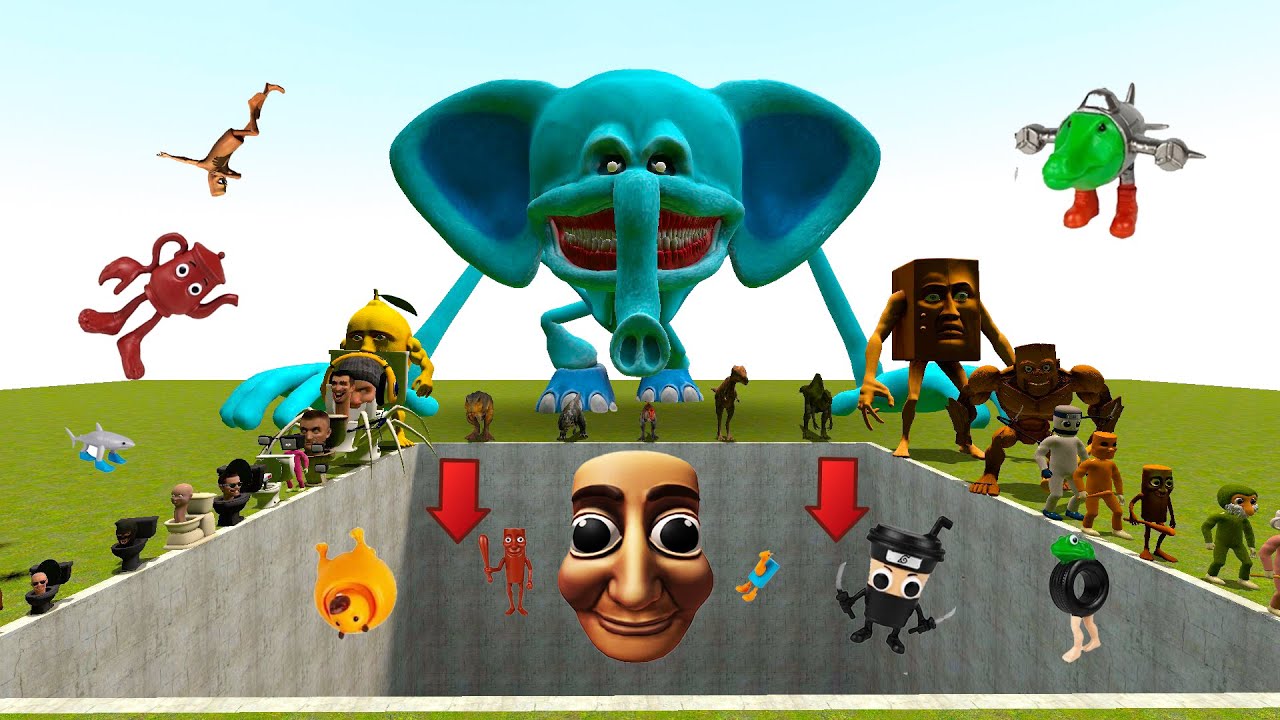 AI Brainrot Memes Bosses in Giant Pit - HORROR MEME MONSTER BATTLE (FULL BATTLE). Garry's mod