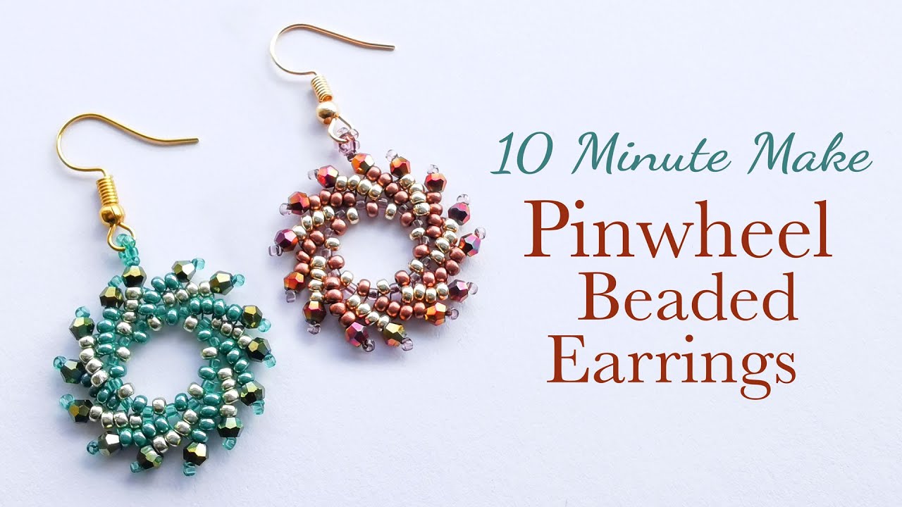 Pinwheel Earrings || DIY Beaded Earrings || Super Easy Tutorial