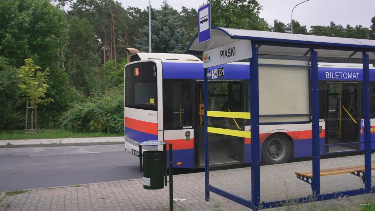 Poland, Bydgoszcz, bus 54 ride from Piaski to Astoria