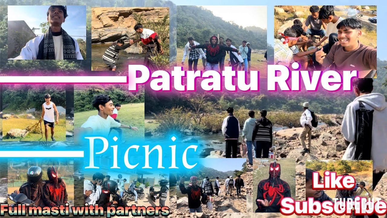 Picnic with partners in patratu River 😀🫂ll full enjoyment full masti watch tell end😂 ll ￼