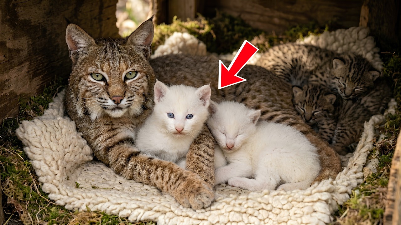 🐾🤍 A Stray BOBCAT Gave Birth to 2 Rare White Cubs&mdash;So I Refused to Separate Them 😢