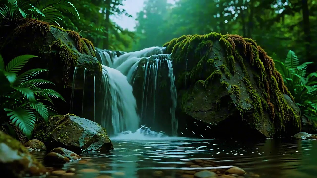 Gentle River Stream with Singing Birds Nature Sounds for Deep Focus