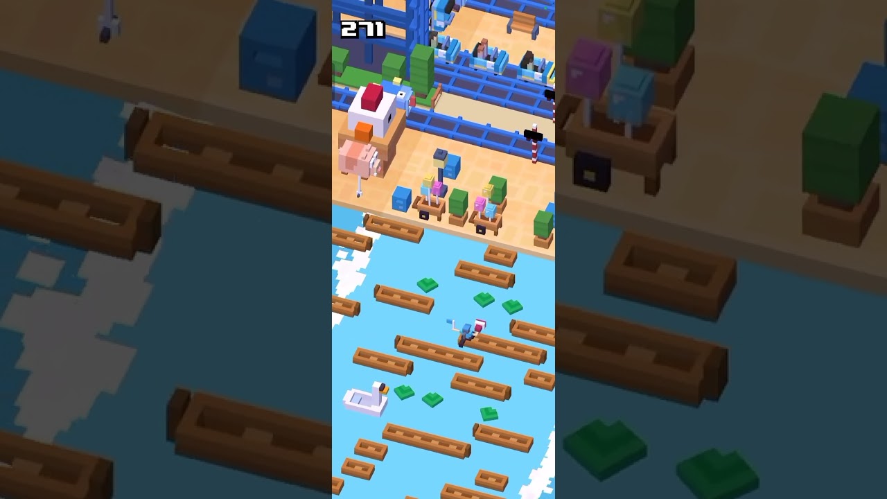 Crossy road pecking order tour guide theme park 🎡🎢best score 645 