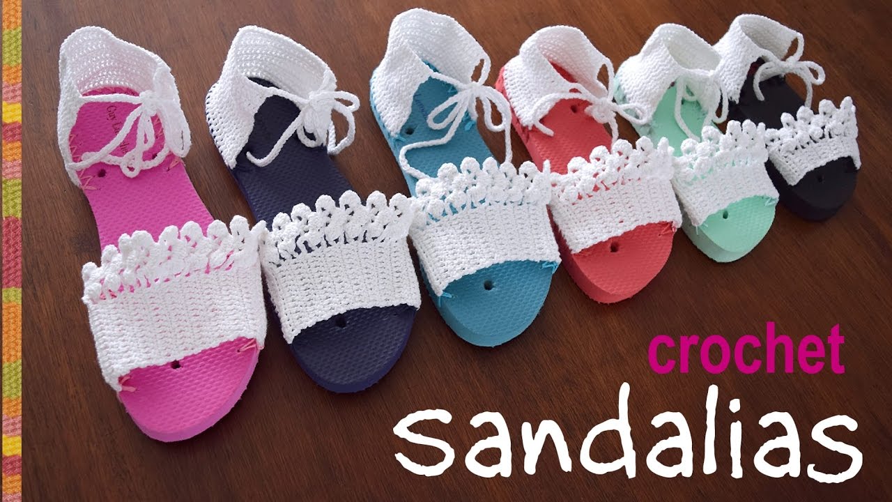 Sandalias tejidas a crochet en 7 tallas/ Tejiendo Perú