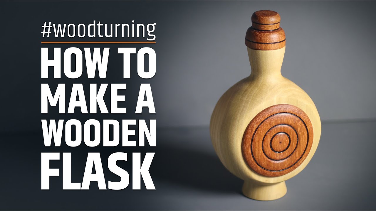 Woodturning a flask out of poplar and mahogany