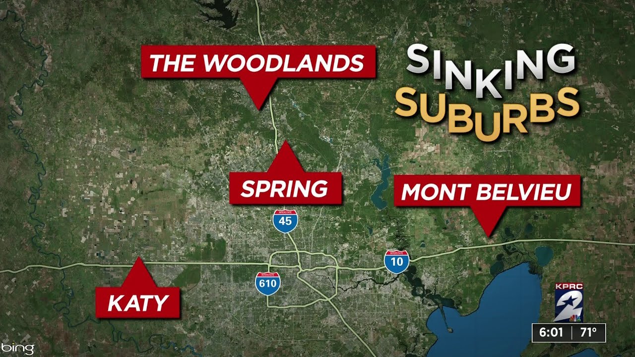 Suburbs sinking at substantial rate in The Woodlands, Spring, Katy and Mont Belvieu