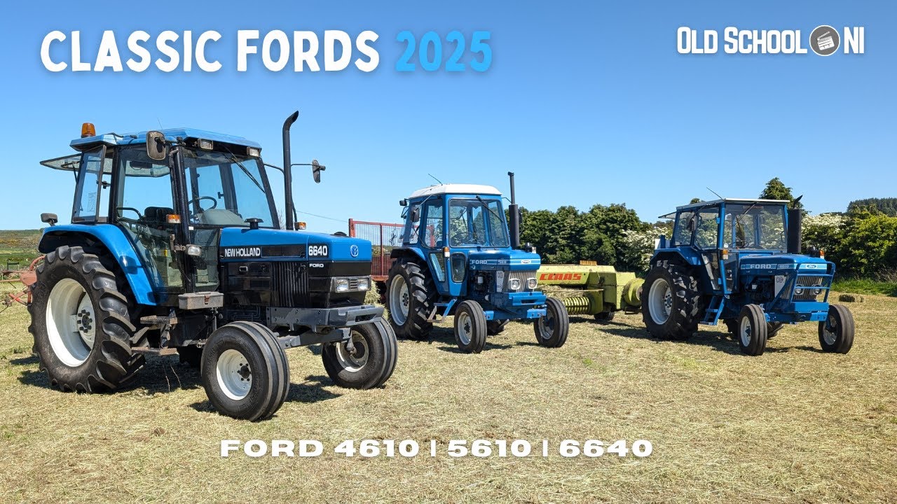 Old school hay with a Ford 4610 and Claas Markant Baler