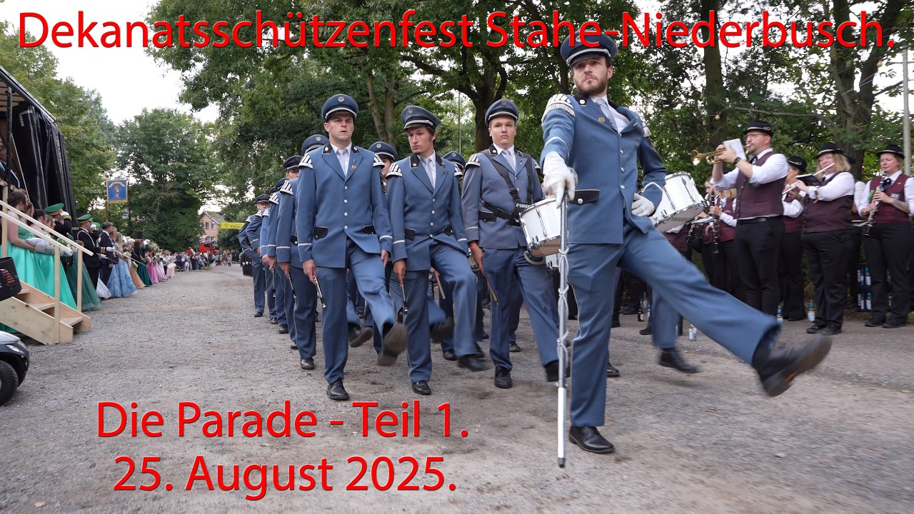 Dekanatsschützenfest Stahe-Niederbusch 2024, Parade Teil 1, Vorbeimarsch an den Majestäten, Gangelt.