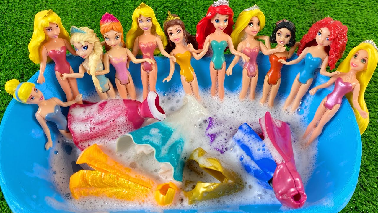 Satisfying ASMR Cleaning! Help Elsa, Anna & Ariel Get Clean Again