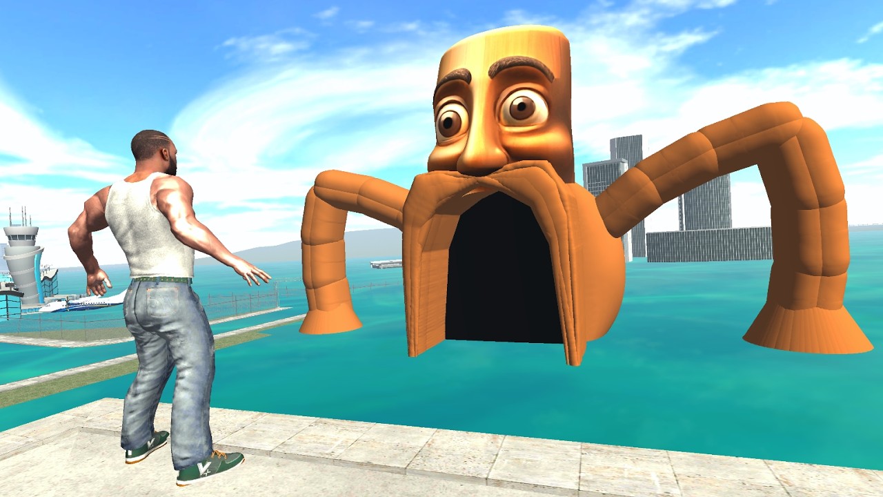Franklin VS Tung Tung Sea Eater in Indian Bike Driving 3D
