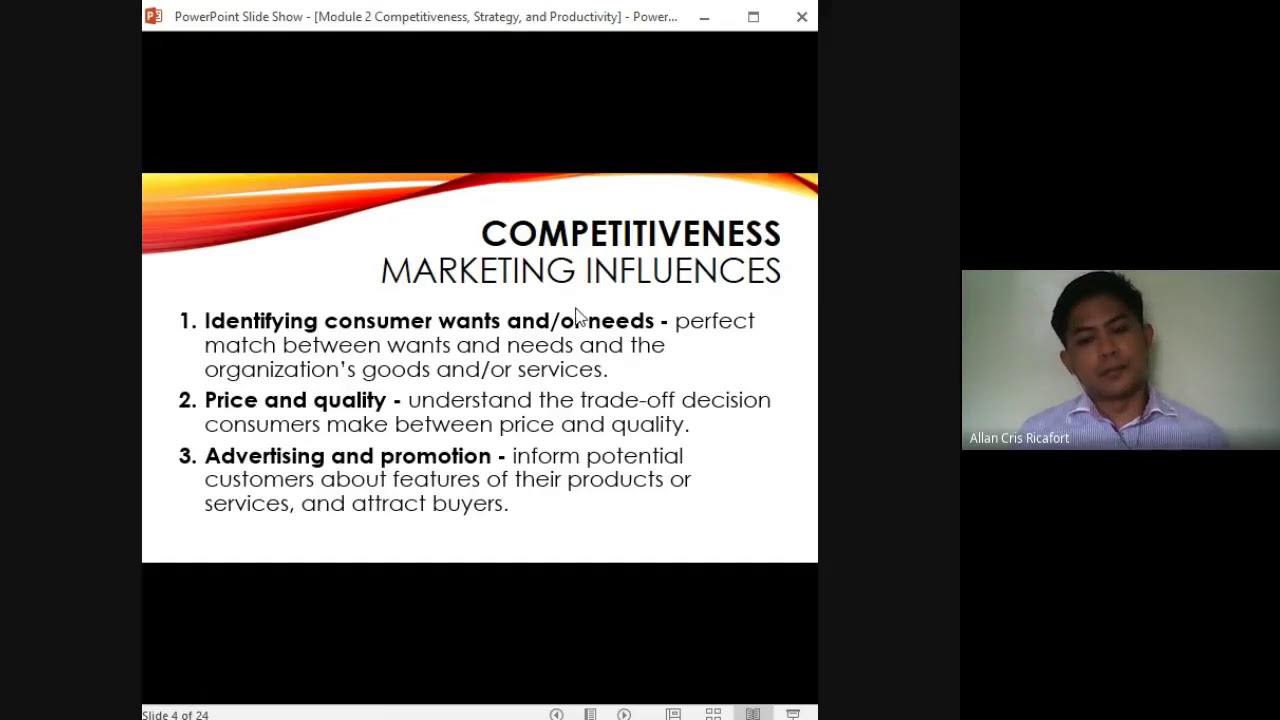 Competitiveness, Strategy, and Productivity
