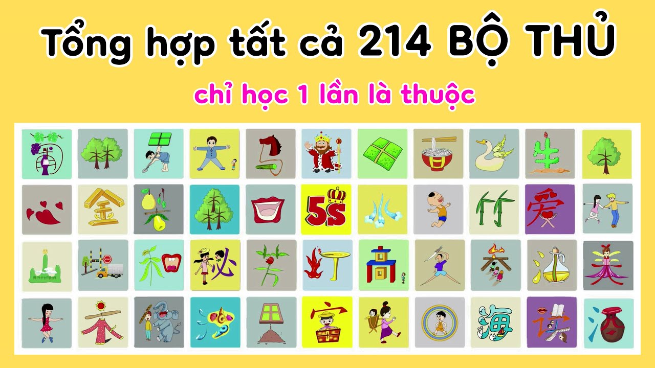 214 bộ thủ chữ Hán -  Cách học 30 chữ Hán 1 ngày - Tiếng Trung 5S