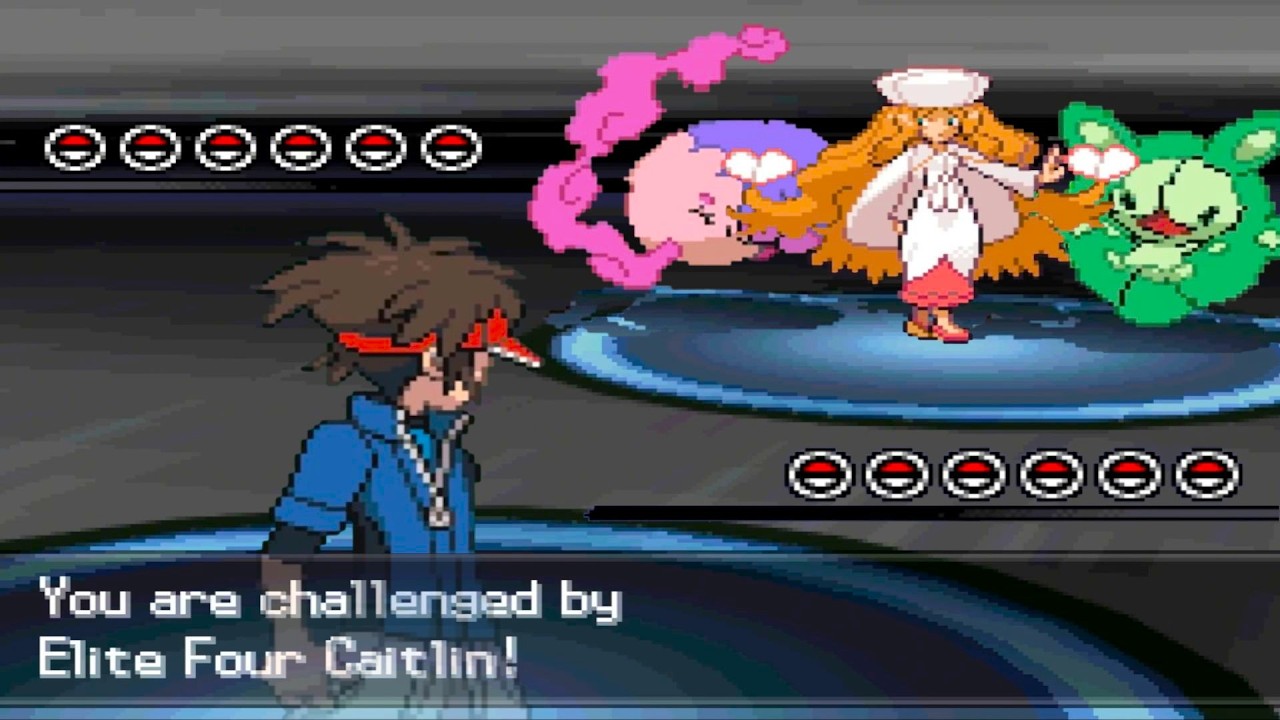 Pokemon Blinding White 2 - против Элитной Четверки Кейтлин (Двойной бой, режим &laquo;Хардкор&raquo;)