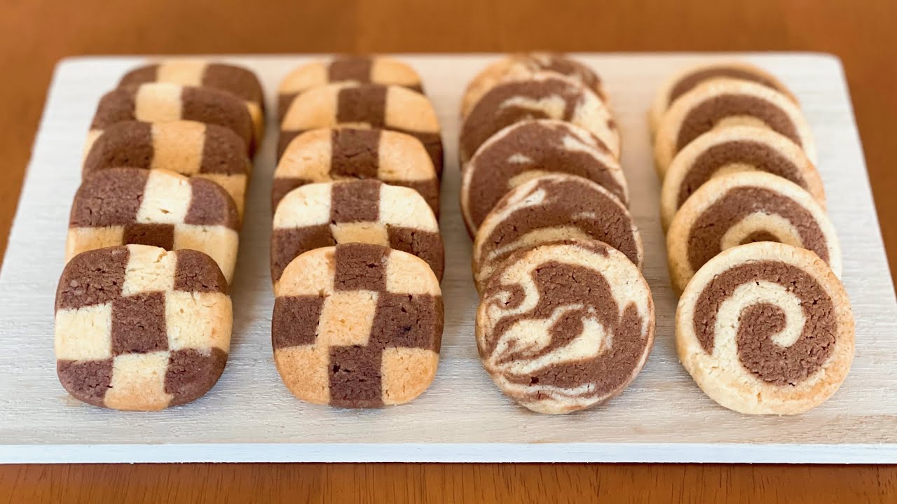 3-Ingredient Icebox Cookies (Checkerboard/Pinwheel/Marble) | OCHIKERON | Create Eat Happy :)