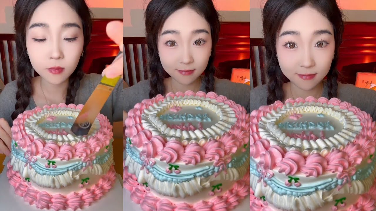 HUGE Embrio less Cream Cake Mukbang Eating Challenge 🍰🎂
