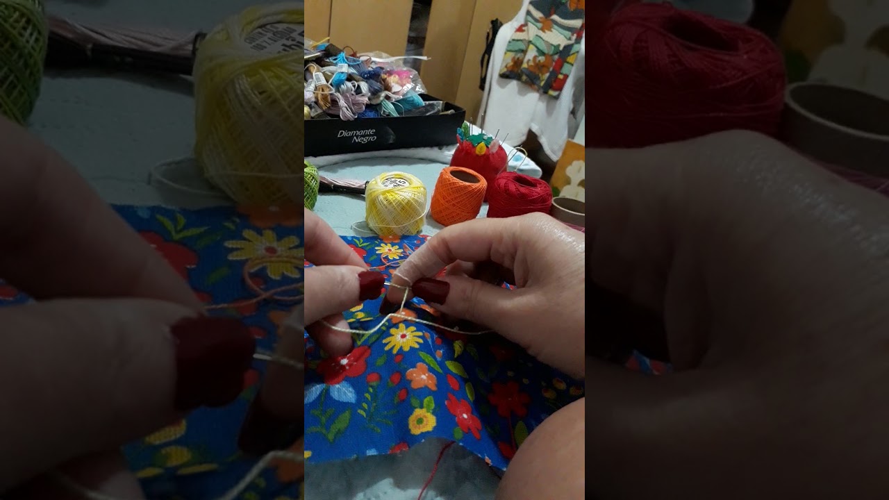 BORDADO NA CHITA ! 3 PONTOS DE BORDADO .