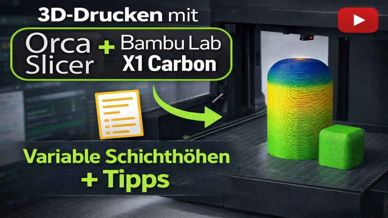 Orca Slicer - Bambu Studio - 3D Drucken Variable Schichth&ouml;hen Bambu Lab X1 Tutorial Deutsch