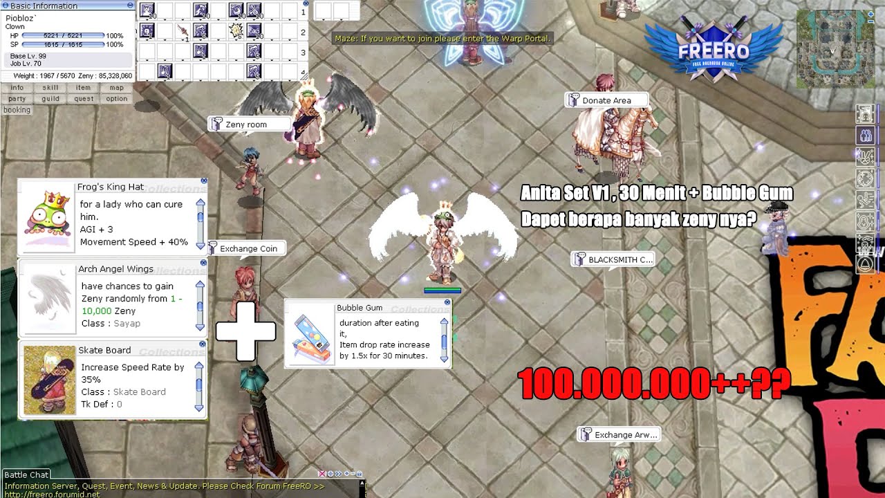 Farming menggunakan Anita V1 30 menit + Bubble Gum! dapet berapa banyak zeny nya nih? - Free RO