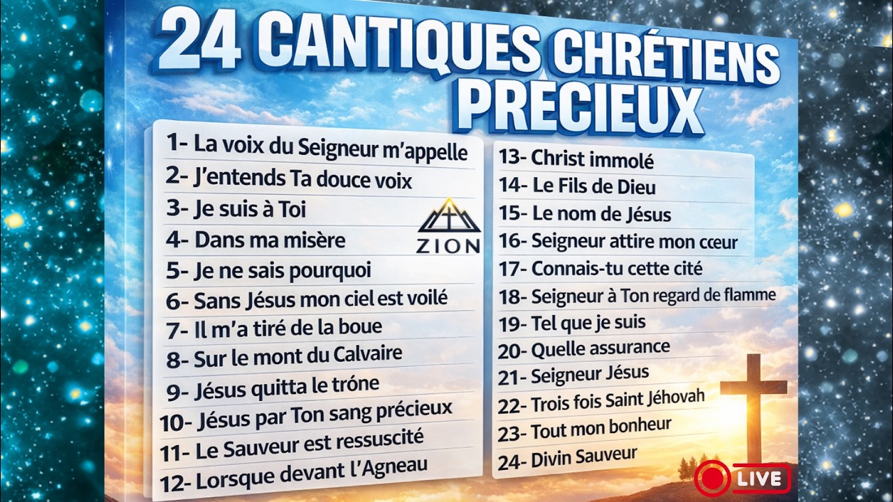 24 CANTIQUES CHRÉTIENS PRÉCIEUX : LES TRÉSORS OUBLIÉS DE LA FOI.