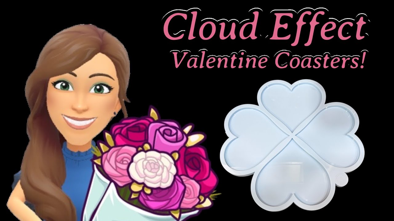 #1069 Floating on Cloud 9 | Valentine Resin Coasters
