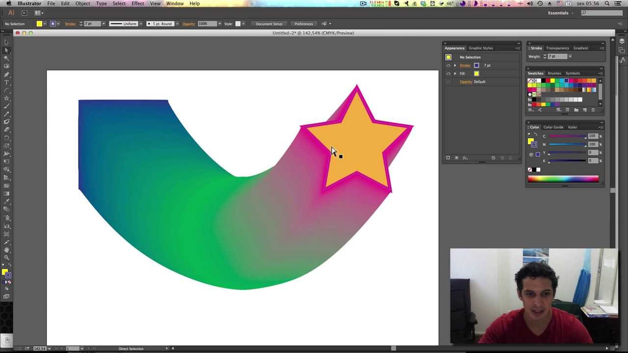 Curso de Illustrator CC #17 Ferramenta Blend, Aplique um efeito morph nos vetores.
