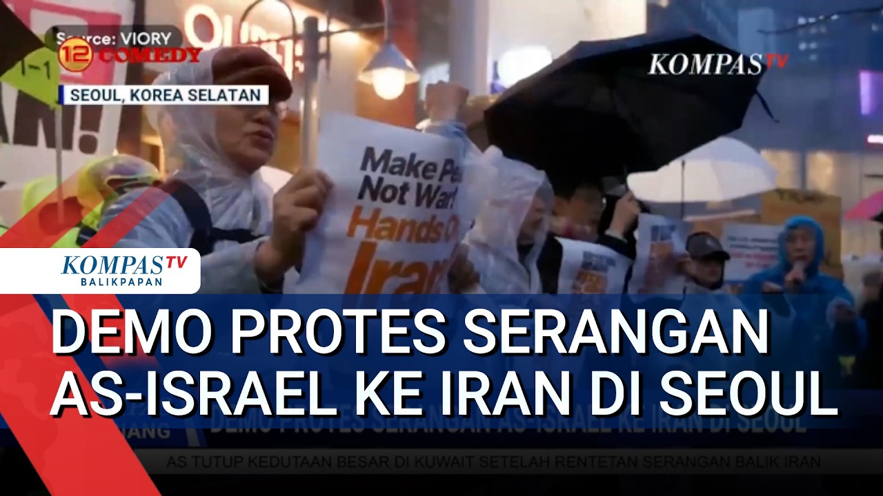 Demo Protes Serangan AS-Israel ke Iran di Seoul