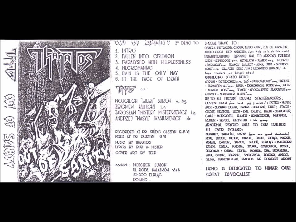 Thanatos - Out Of Sanity (demo) - polish death metal