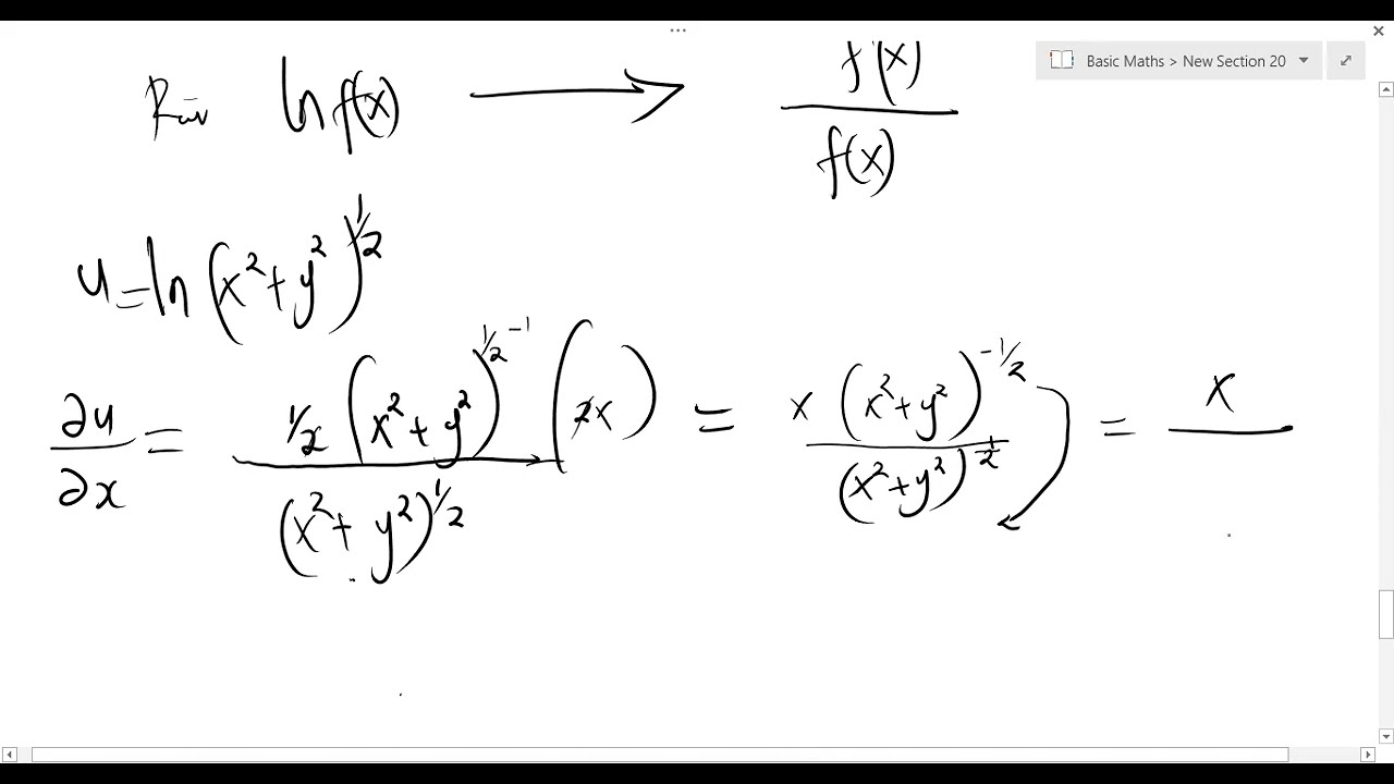 Partial Differentiation of a logarithimic function .