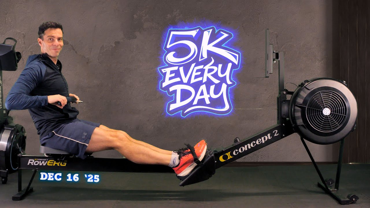 5K Every Day - Dec 16 | Easy 20 Min Follow Along Rowing Workout | Simple Cardio Row
