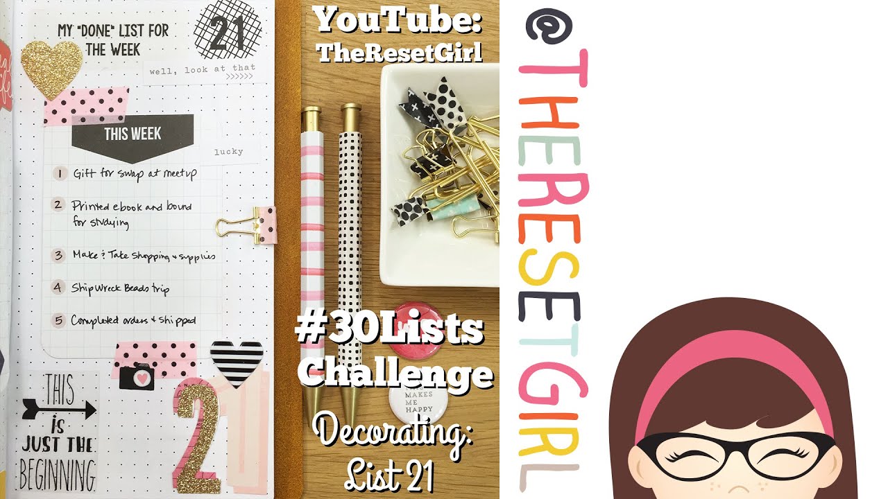 TheResetGirl's #30Lists Challenge –  List 21 Decorating
