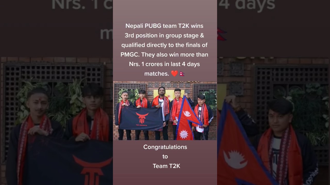 Nepali PUBG team T2K wins 3rd position in group stage& qualified directly to the finals of PMGC #t2k