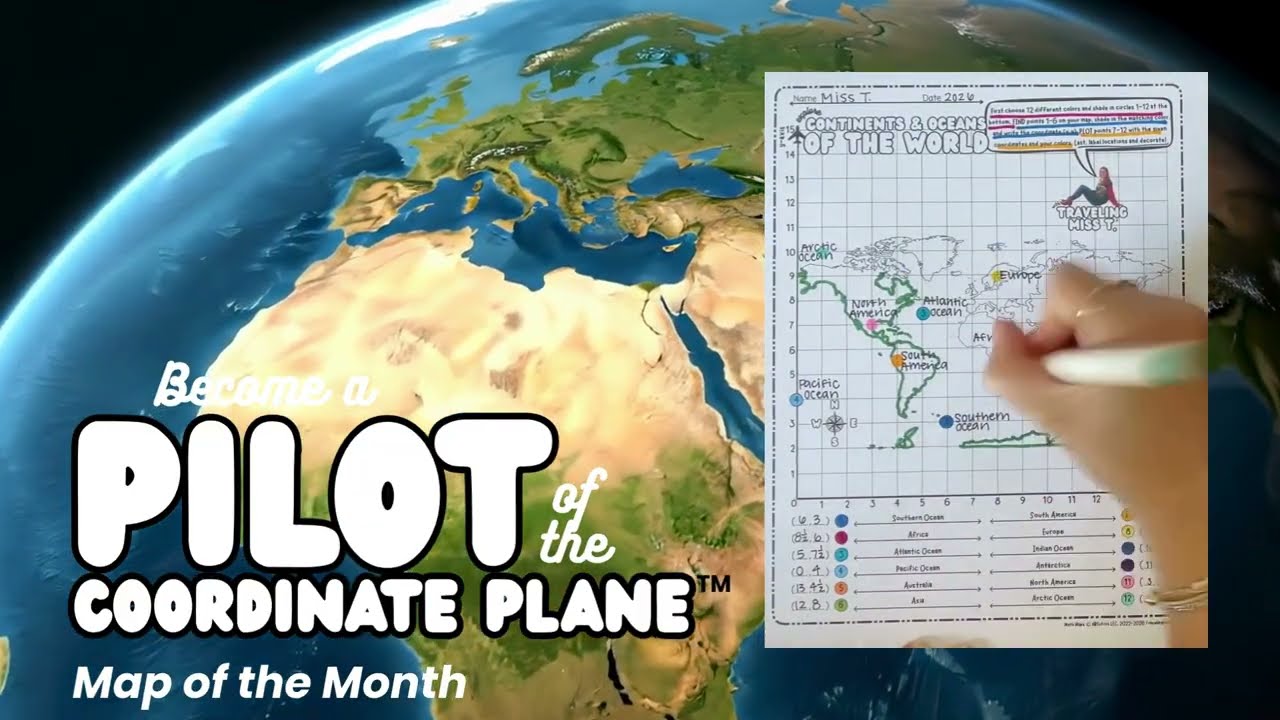 August Map of the Month from Traveling Miss T.: Continents and Oceans of the World Bundle (K&ndash;8)!