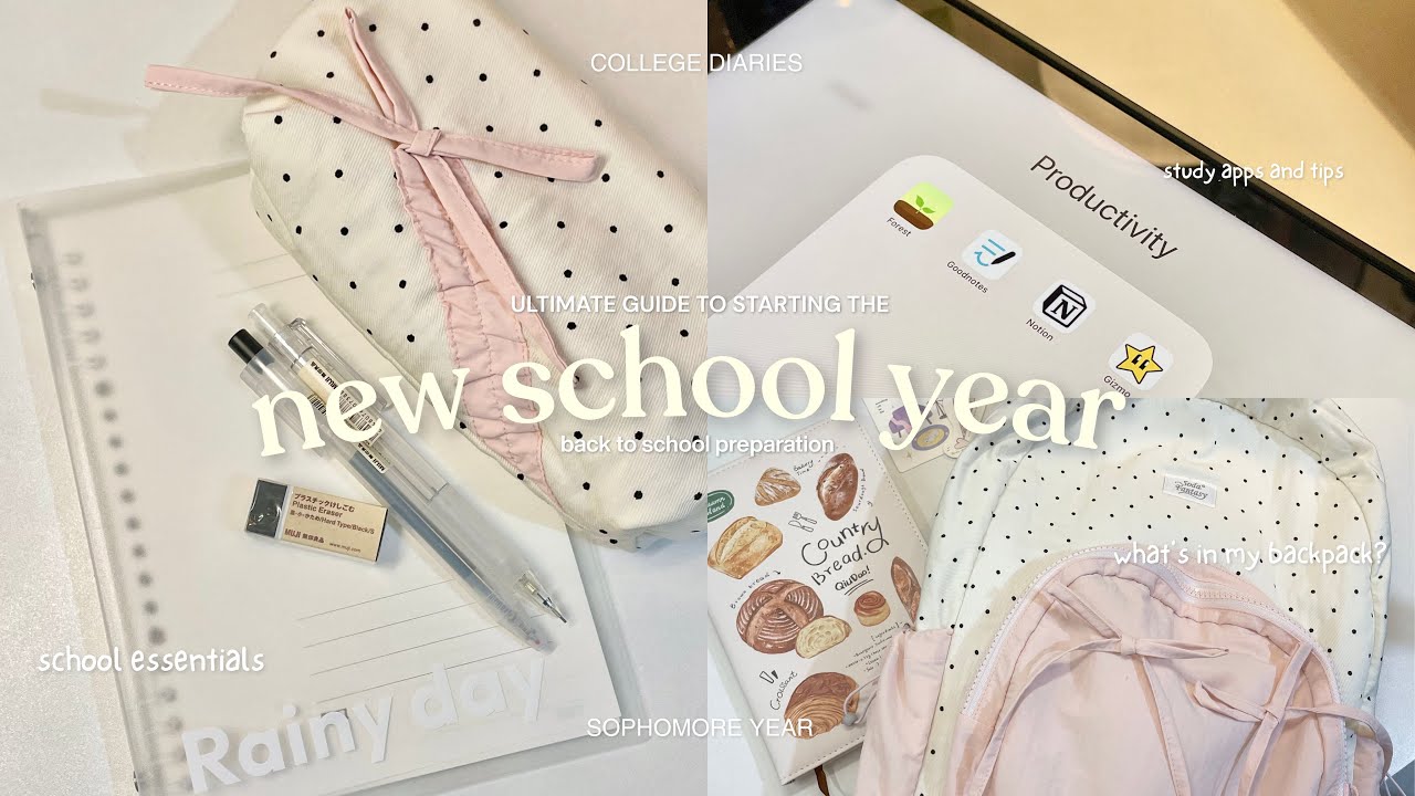 ULTIMATE BACK TO SCHOOL PREP🎀📔 aesthetic backpack & stationery, realistic study tips + desk reset ⭐️