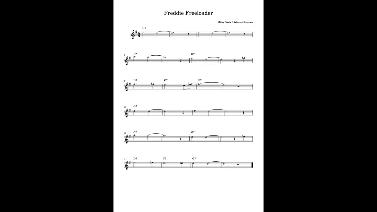 Freddie Freeloader (easy jazz tune)