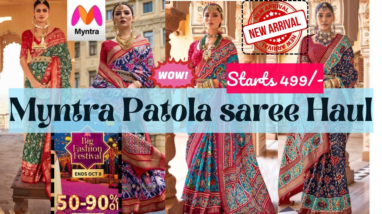 Myntra  Patola Saree Haul | Affordable Sarees Starting ₹499 | Festive Special! #viralvideo #diwali