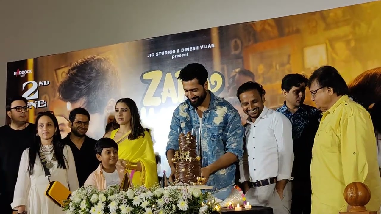 Vicky Kaushal Celebrate Birthday with Sara Ali Khan and Zara Hatake Zara Bachake movie team