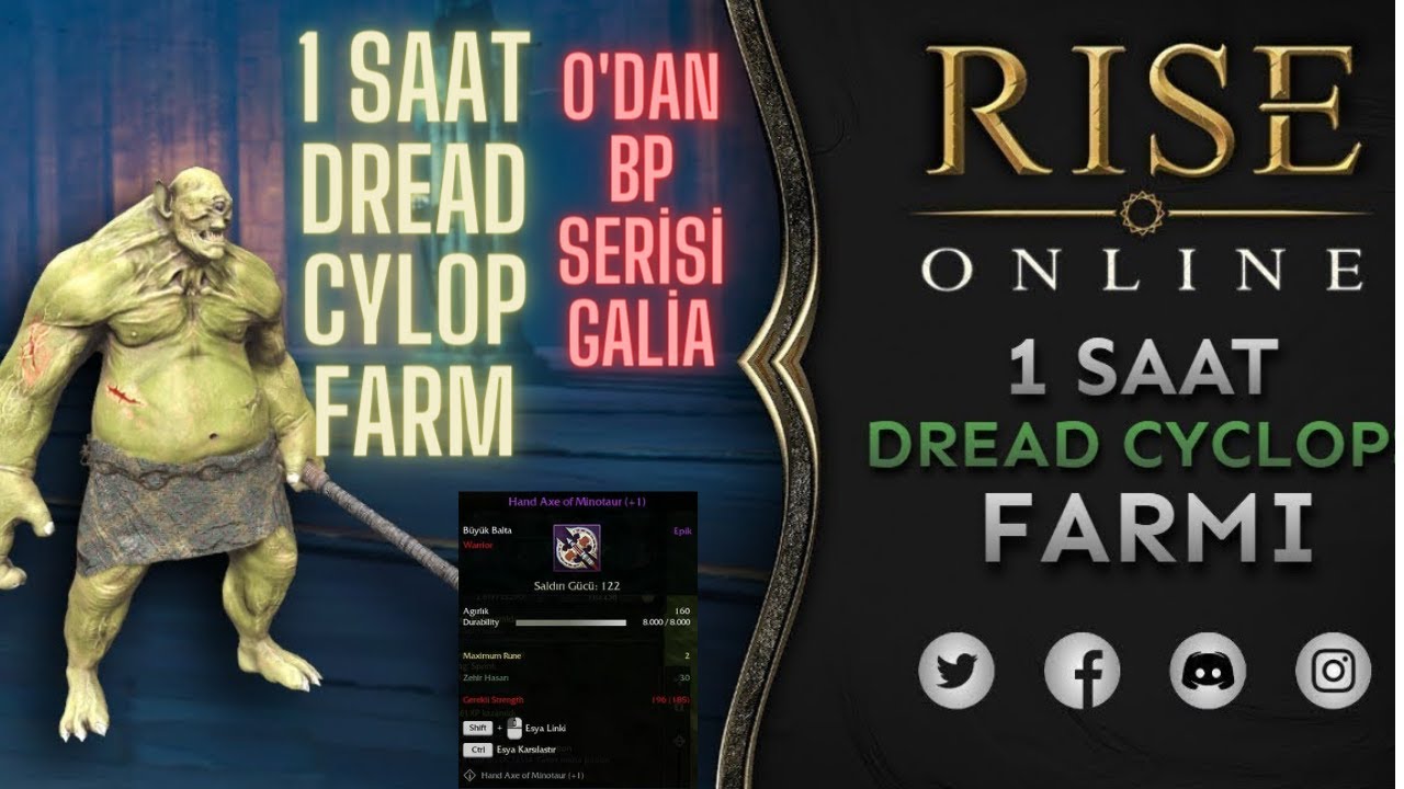 1 SAAT DREAD CYLOP FARM  MİNO ALDIK - GALİA 0'DAN BP SERİSİ BÖLÜM 2 @RiseOnline