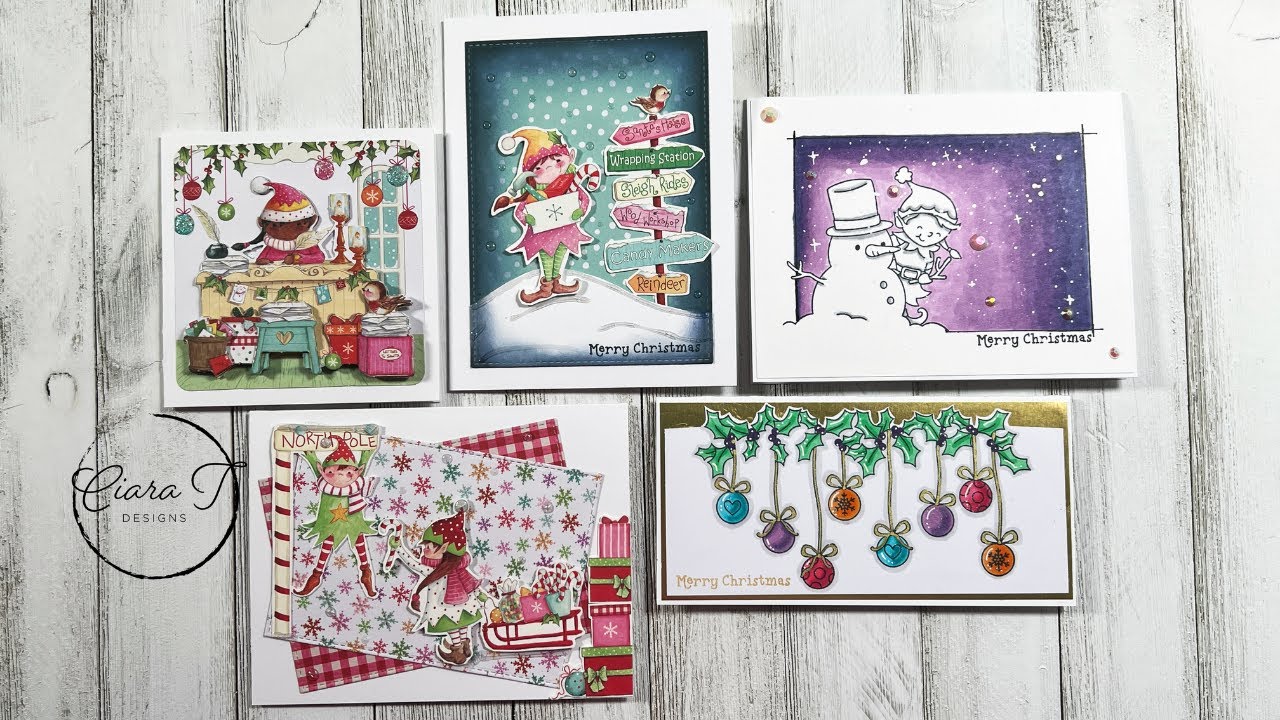 5 Cards 1 Kit Featuring Simon Says Stamp December Card Kit