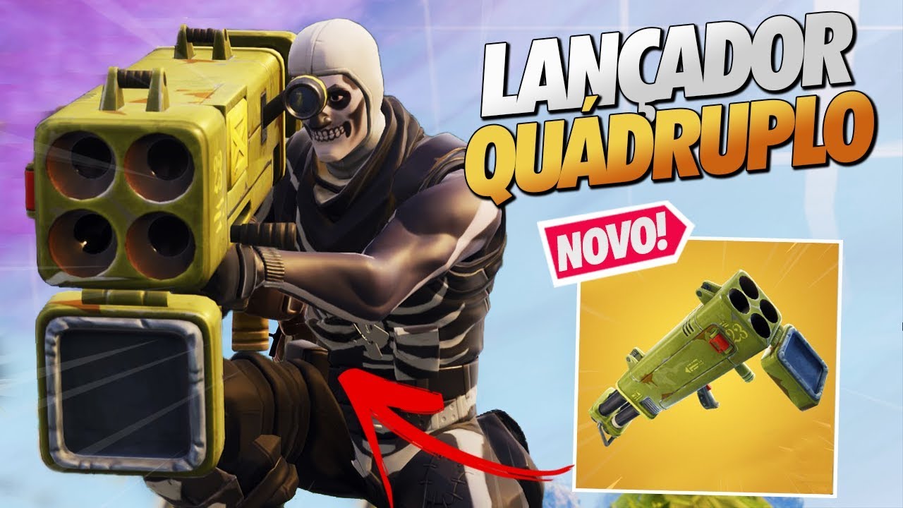 MEU DEUS?! CAVEIRÃO E *NOVO* FOGUETE QUÁDRUPLO - FORTNITE