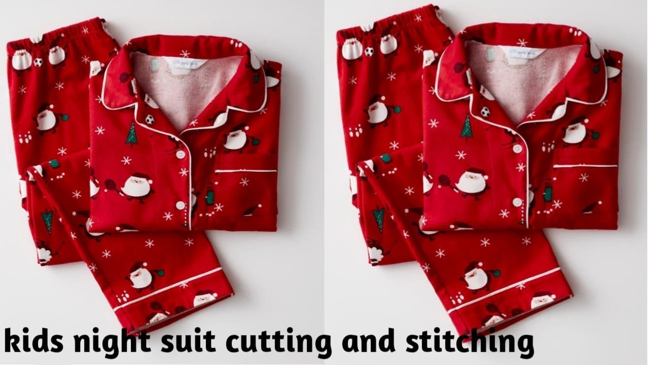 Baby night suit pajama with shirt cutting and stitching//style by Rano