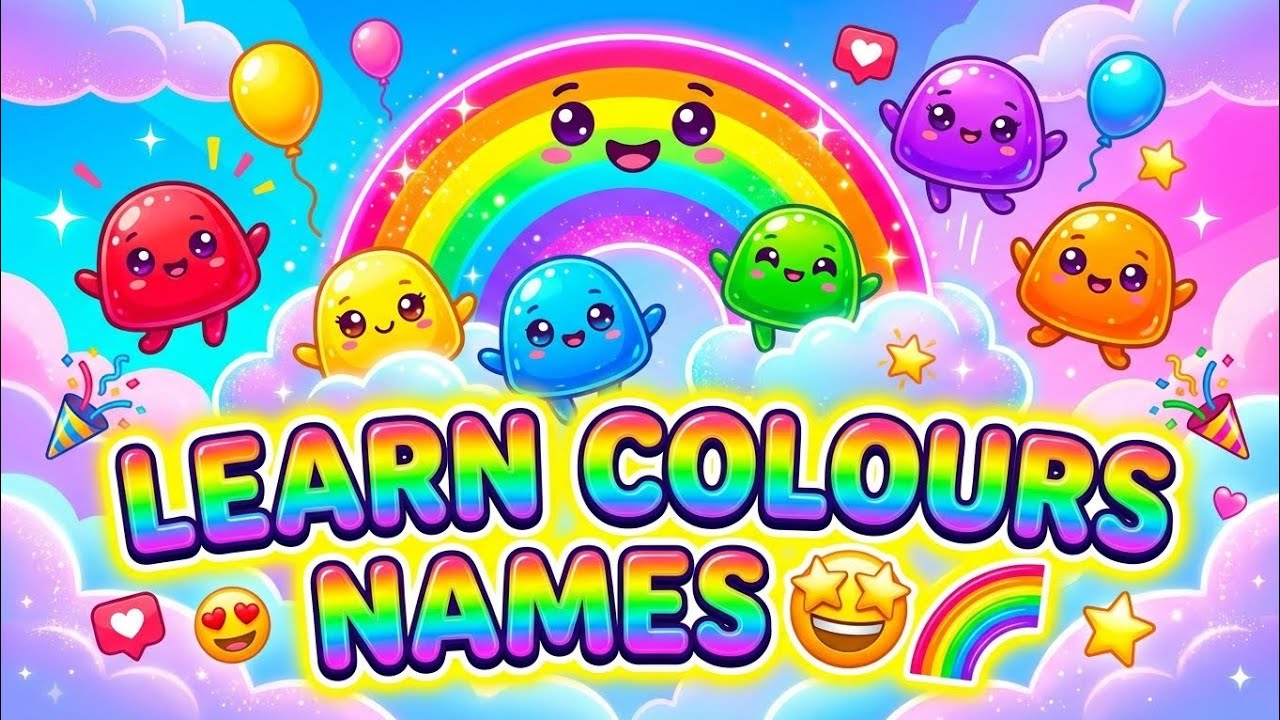 Learn Colours Name 🌈 |Colours Name for kids | Colourful Sky & Rainbow for Kids@TinyUnicorns-j7n 