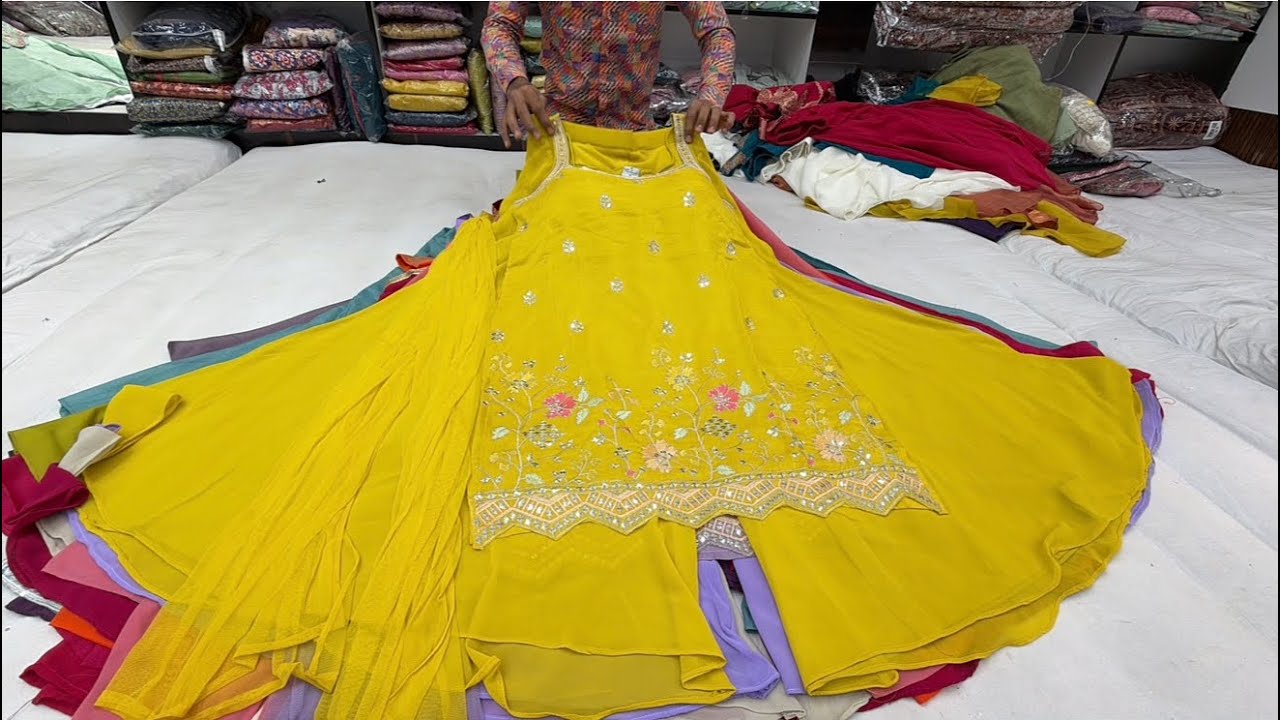 chickpet Bangalore wholesale designer shararas & lehangas || Single piece courier available