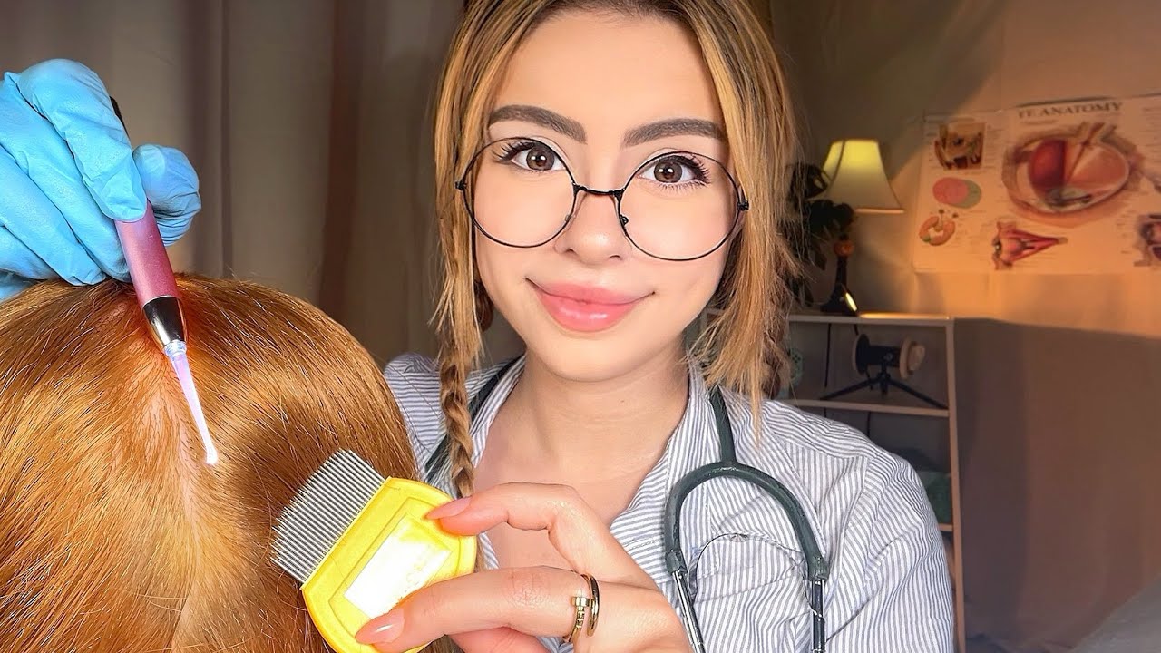 ASMR Examen Cuir Chevelu ❤  ASMR School Nurse Lice Check, RP Infirmière Scolaire