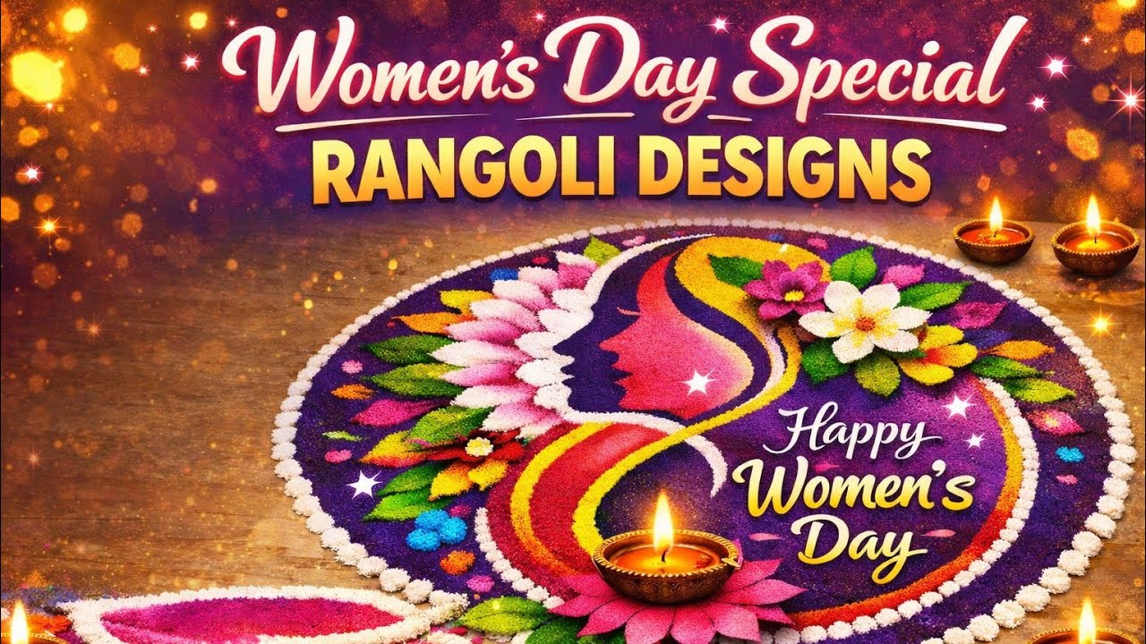 AVS_Official9 is live!Women’s Day Special Rangoli Designs 2026 | Easy & Beautiful Rangoli Live 💜✨