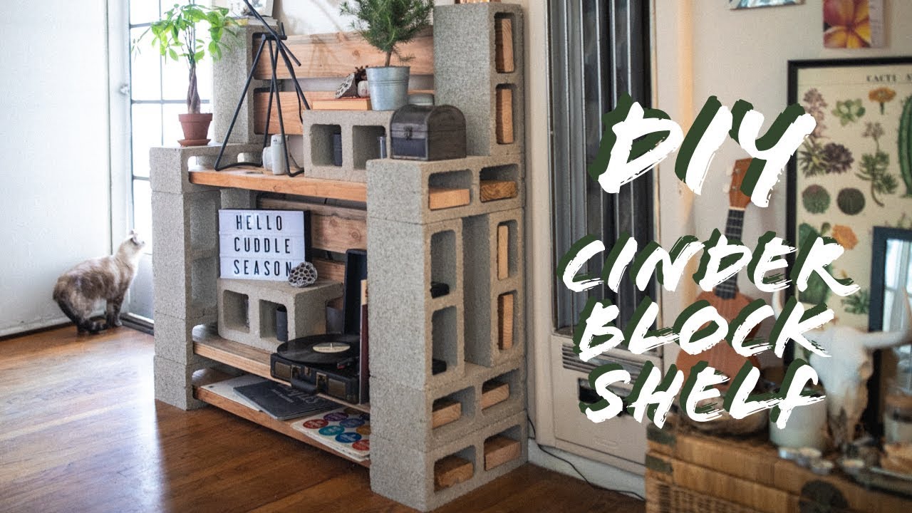 DIY Cinder Block Shelf